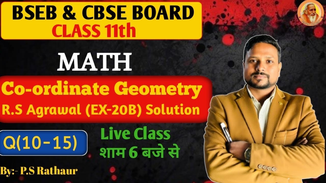 RS Aggarwal Class 11 Exercise - 20B | Live Solution Session 2026 Q (10-20) Pranav Academy