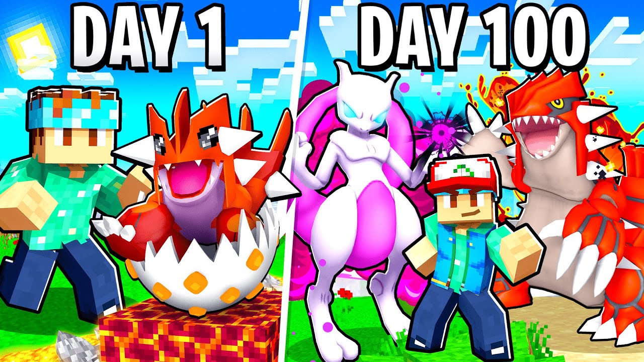 I Spent 100 DAYS in LEGENDARY PIXELMON! (Pok&eacute;mon in Minecraft)