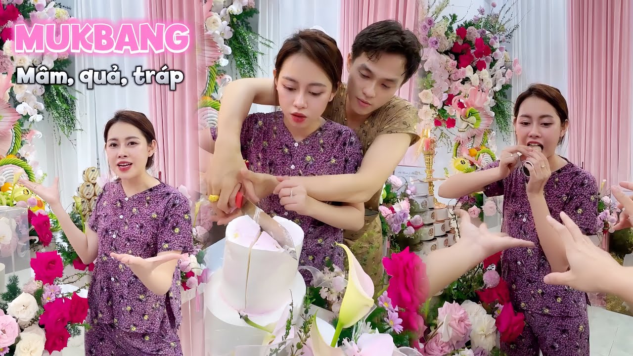 Mukbang Mâm Tráp Cưới Nhà Trai Mang Qua 😆
