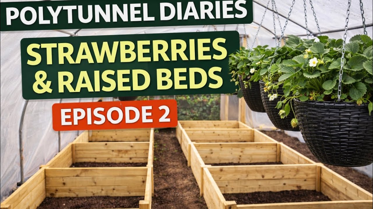🎥 ✅ 🌿 Polytunnel Diaries Episode 2 🎥 | Strawberries, Raised Beds & Allotment Progress Update