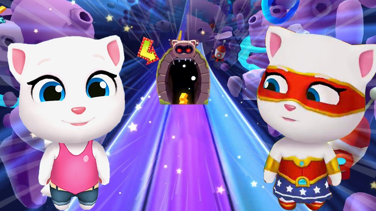 TALKING TOM GOLD RUN 2020 - NEW SPACE SIDE WORLD TALKING ANGELA VS SUPER ANGELA