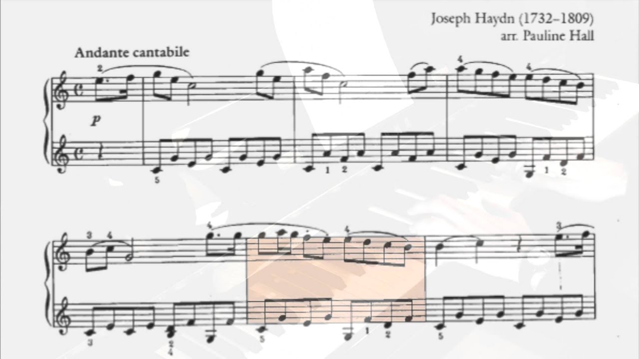 Serenata - Andante Cantabile (J. Haydn) Partitura piano fácil