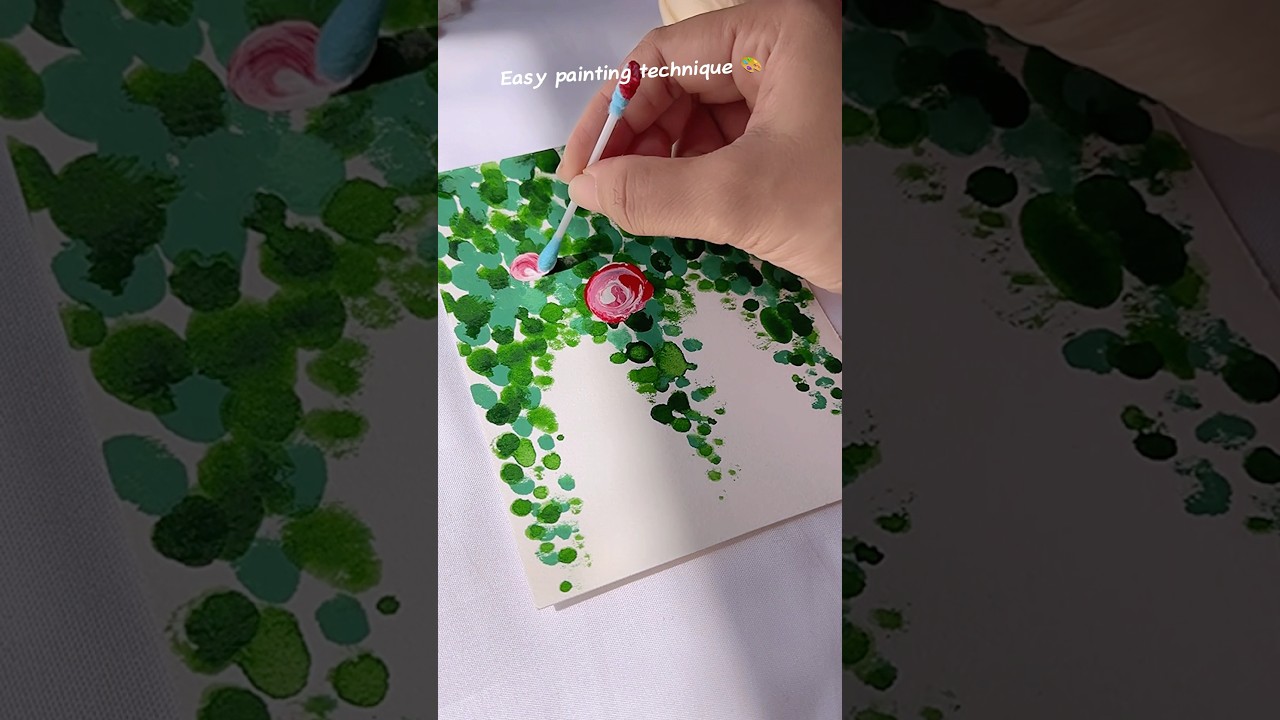 Easy Painting Techniques 💐✨#shorts #art #painting #youtubeshorts