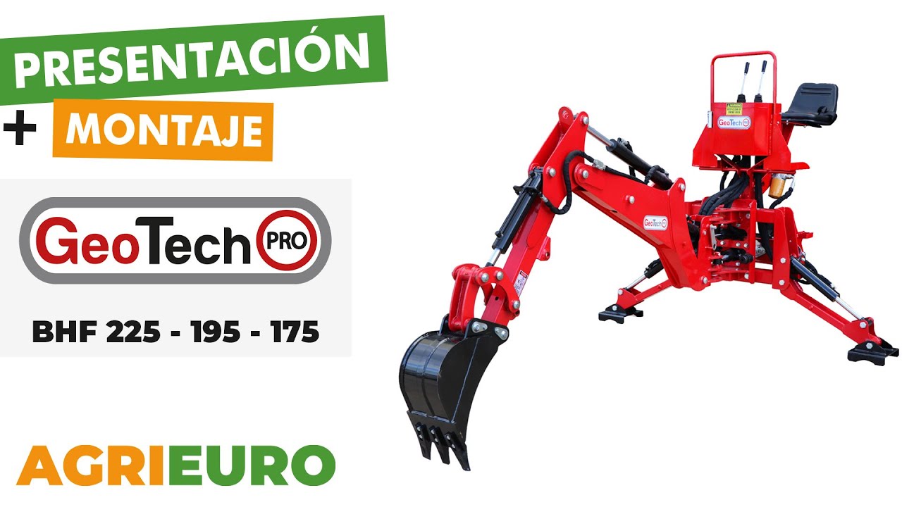 Presentaci&oacute;n y montaje: GeoTechPro BHF 175 - Retroexcavadora fija para tractor