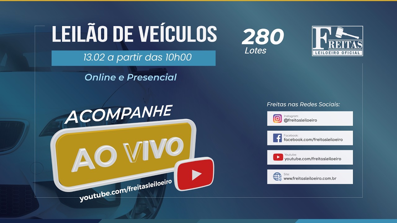 AO VIVO - Leilão Online de Veículos - Freitas Leiloeiro  13/02/2026