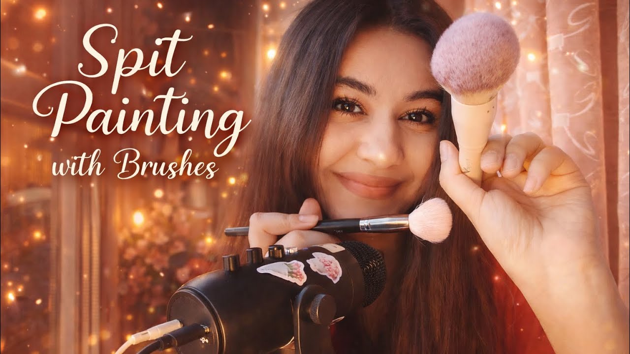 ASMR Spit Painting with Brushes for Deep Sleep