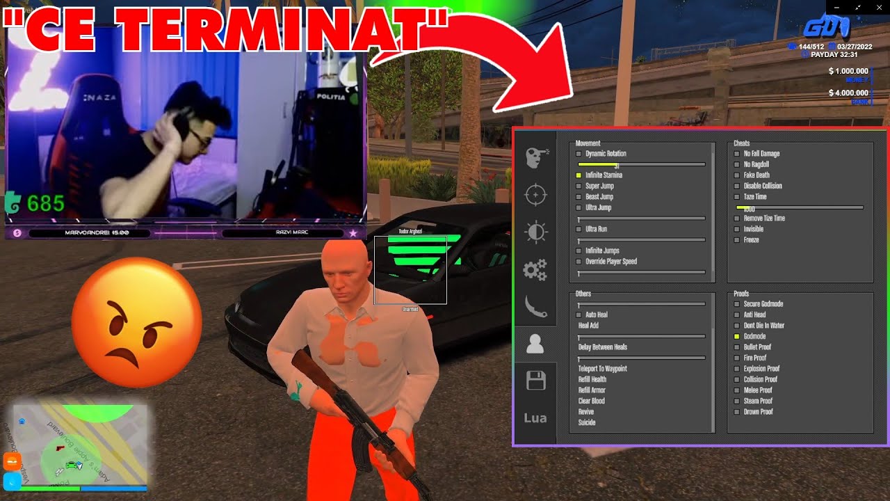 L-am Trollat pe UzzyZVR cu HACK pe FiveM! | A DAT RAGE | FIVEM HACKING