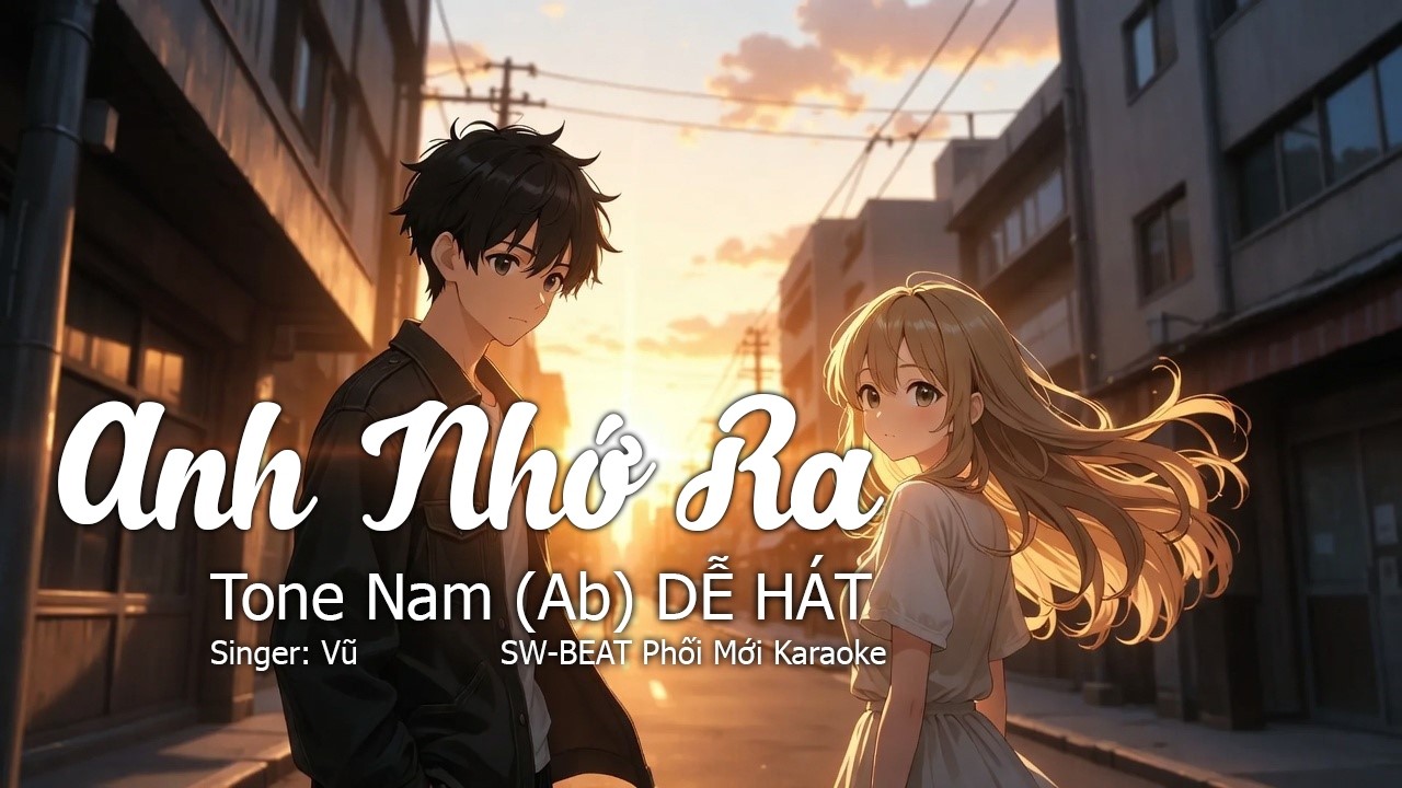 Anh Nhớ Ra - Vũ ___ Karaoke Tone Nam (Ab) - DỄ HÁT - SW-BEAT phối mới