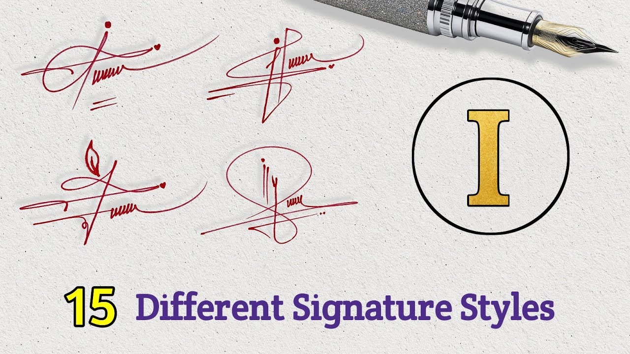Stylish Signature Designs with Letter || Creative I Letter Signature Ideas || Handwriting Tutorial