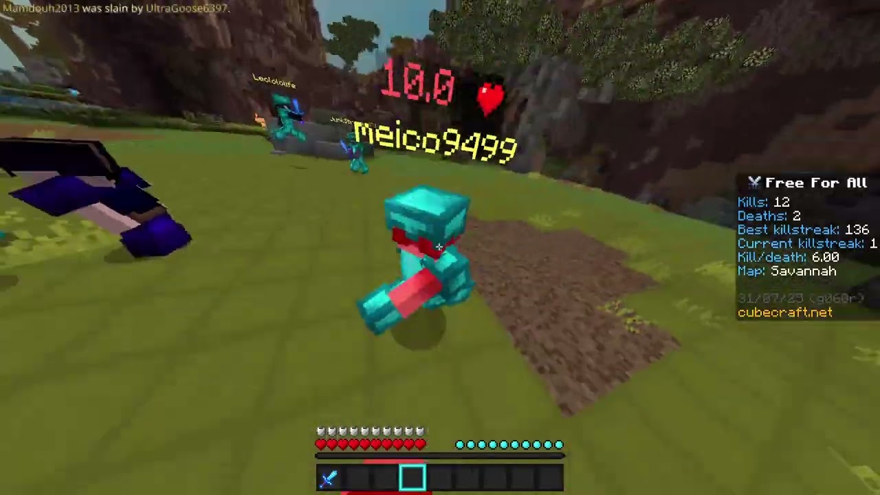 Sumo with one of the Strongest Sword Player on Cubecraft FFA, #1