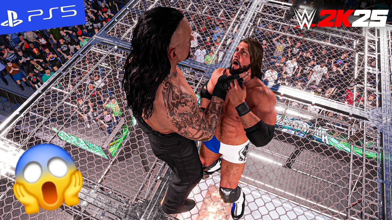 WWE 2k25 - Undertaker vs. AJ Styles - Hell in a Cell Match | PS5