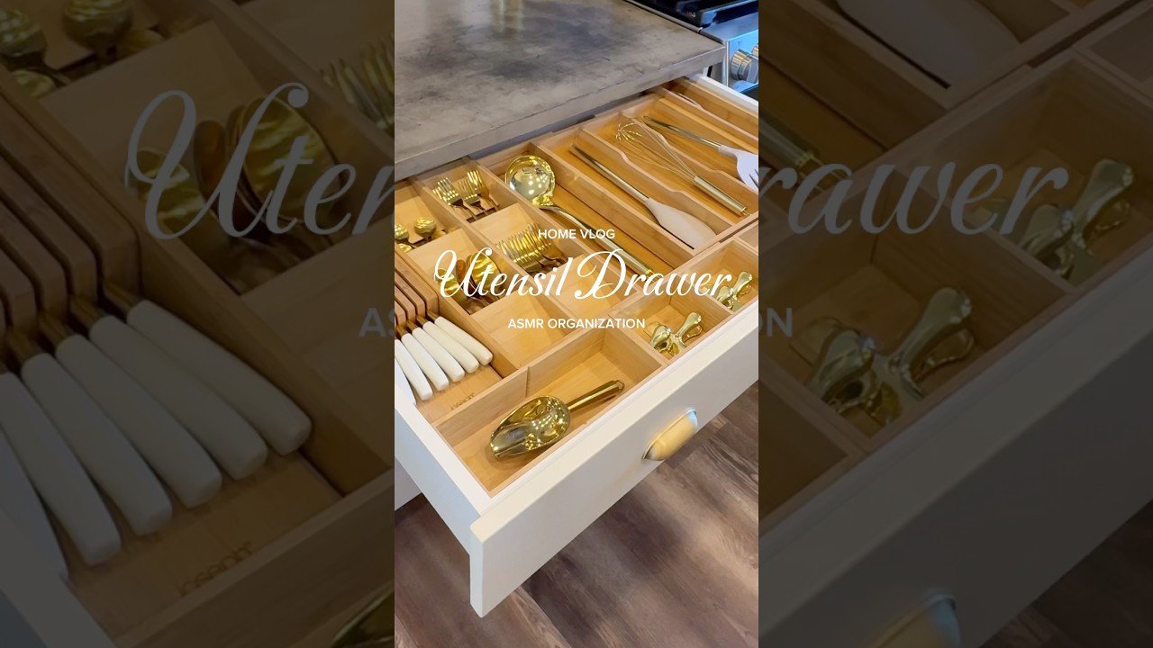 Organize my kitchen utensil drawer with me ✨ #kitchendrawerorganization #asmrrestock #asmrvlog