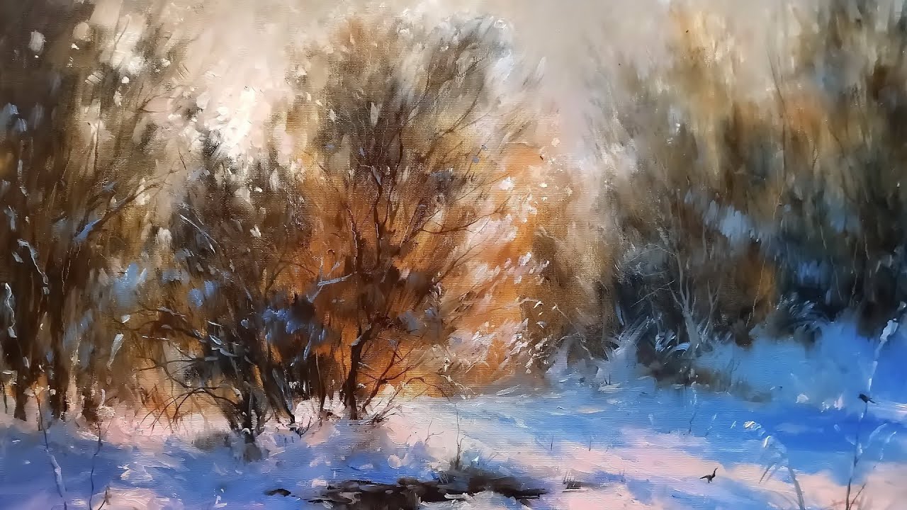 How to paint a Winter landscape |  Step By Step in  Just 1 Hour