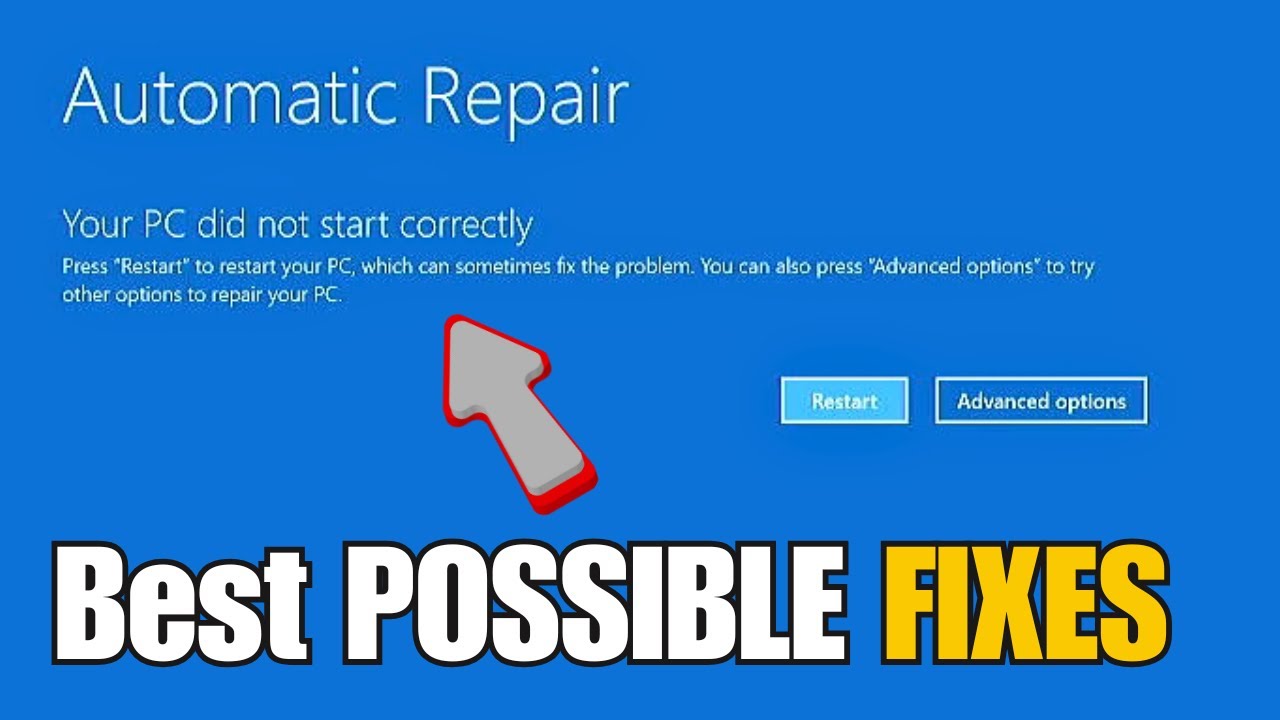 Your PC did not Start Correctly on Windows 10/11 (2026 FIX) Updated