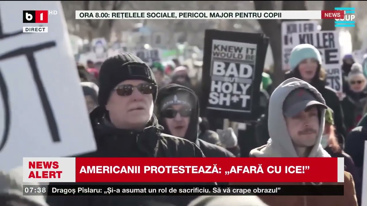 TOT MAI MULTE PROTESTE ANTI ICE ÎN AMERICA_Știri B1TV_1 febr. 2026