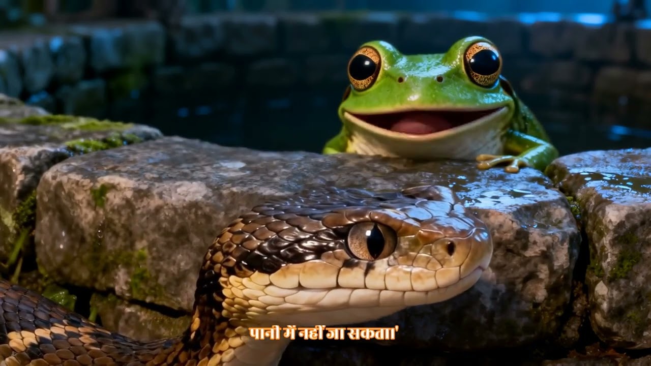 लालची नागदेव और मेढकों का राजा&nbsp;#viral #moralstories #story #status 