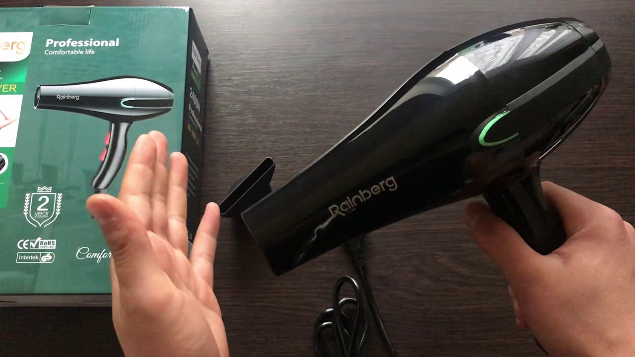 Видео обзор Крутого фена для волос Reinberg 8001.  Мощный фена 2400W