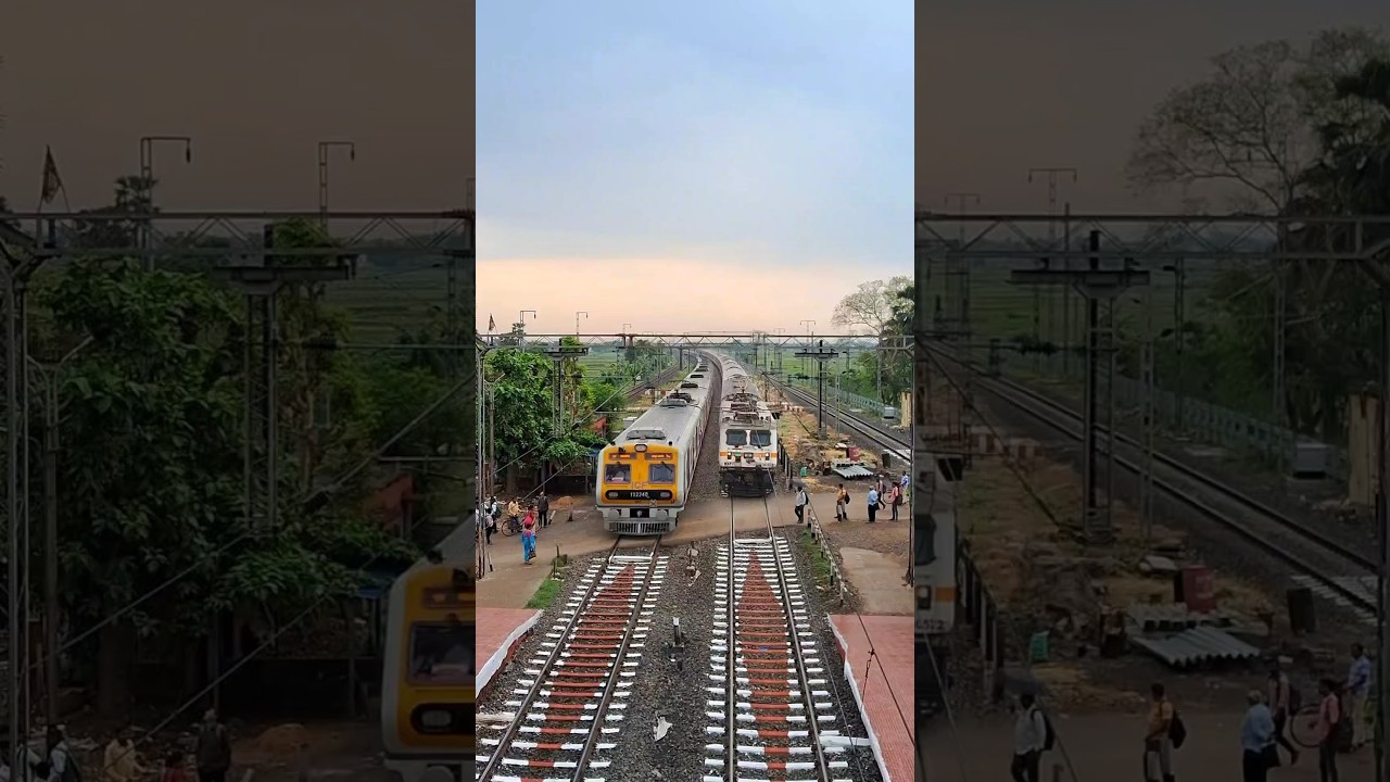 Parallel Trains crossing #shorts