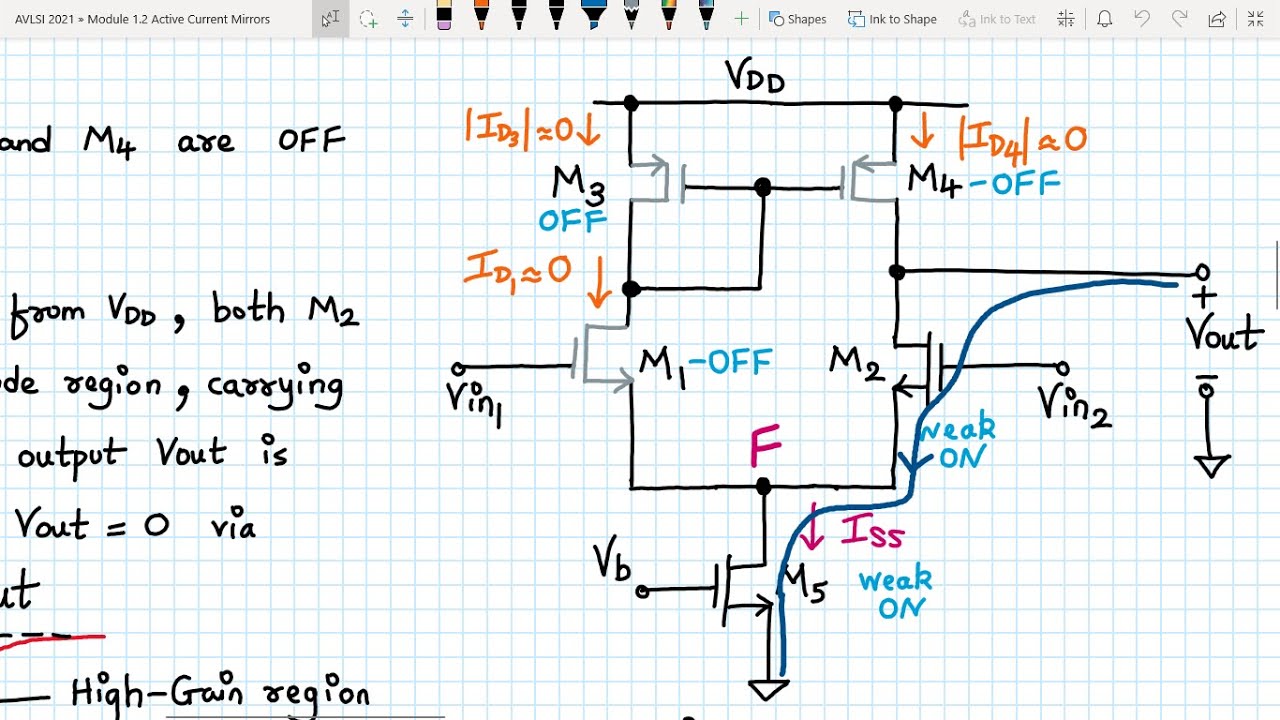 Analog VLSI Design Lecture 36.3: Large signal analysis of five transistor OTA