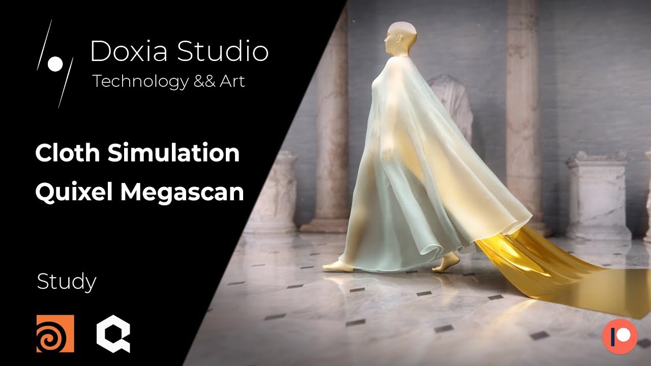 Knowledge Temple - Study Cloth and Quixel Megascan in Houdini