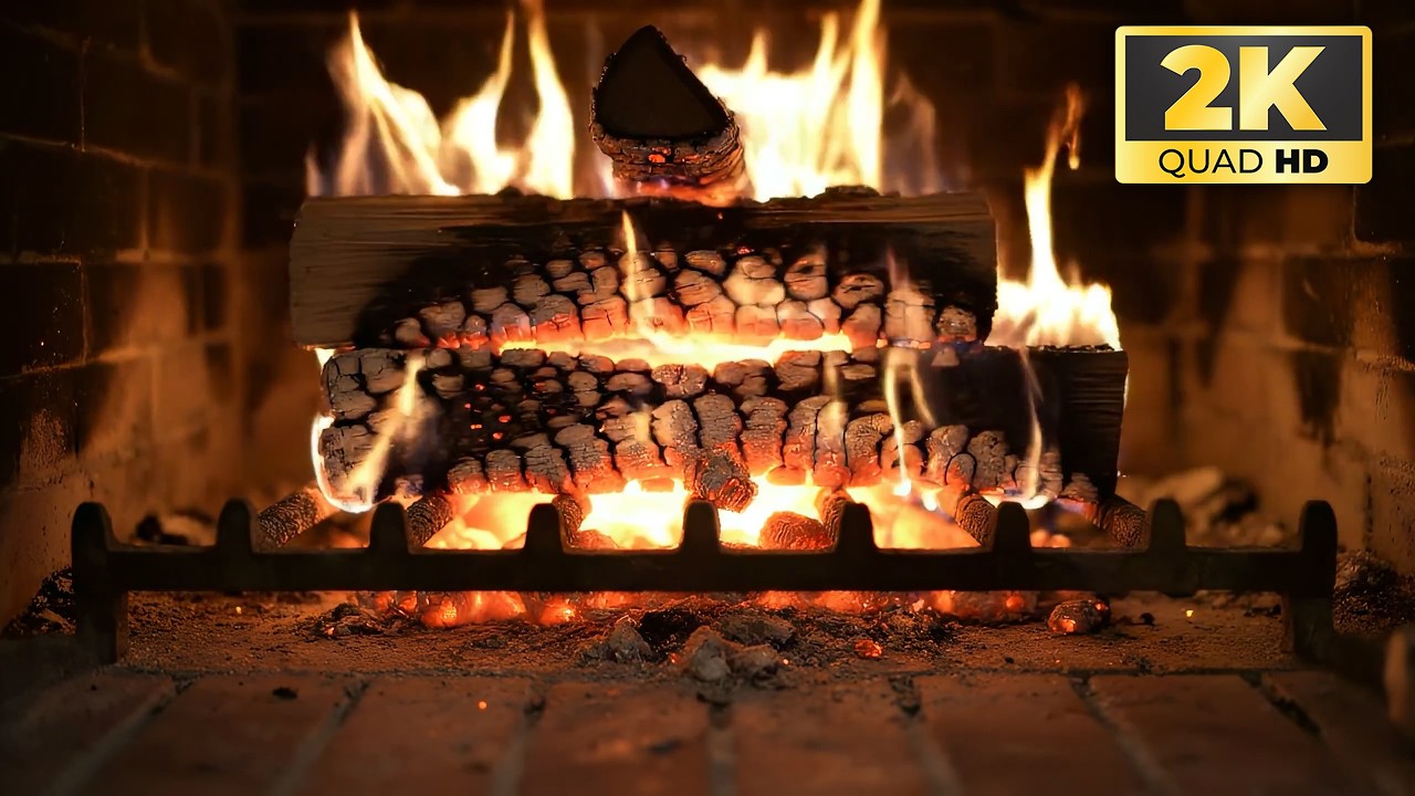 🔥 Crackling Fireplace 2K 4 Hours | Cozy Fire Sounds ASMR