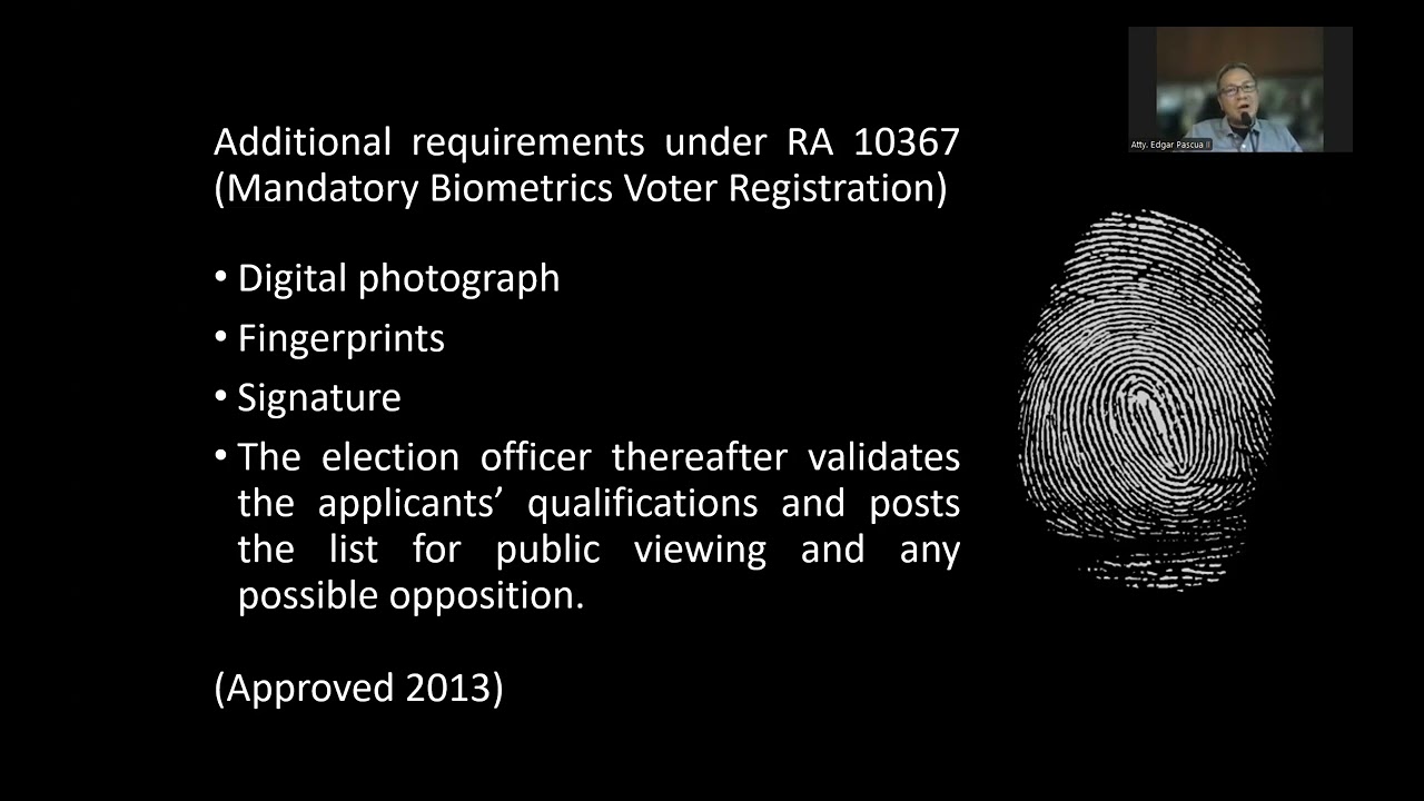Part 3 .b - -Philippine Election Law - Full Course -The Electorate / Registration