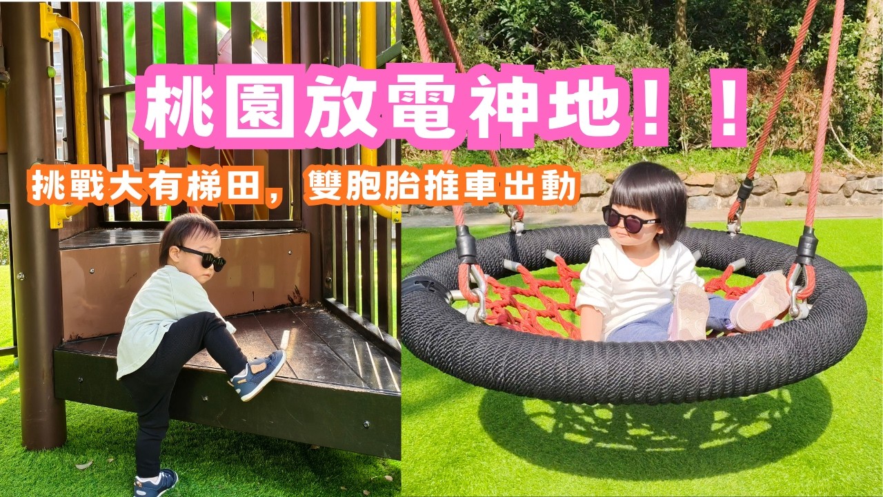 【嫙碩 1+1】桃園親子必去！大有梯田生態公園：盪鞦韆、溜滑梯、看鵝，雙胞胎玩瘋了！ #大有梯田生態公園 #育兒日記 #一歲半 #youtubevlog