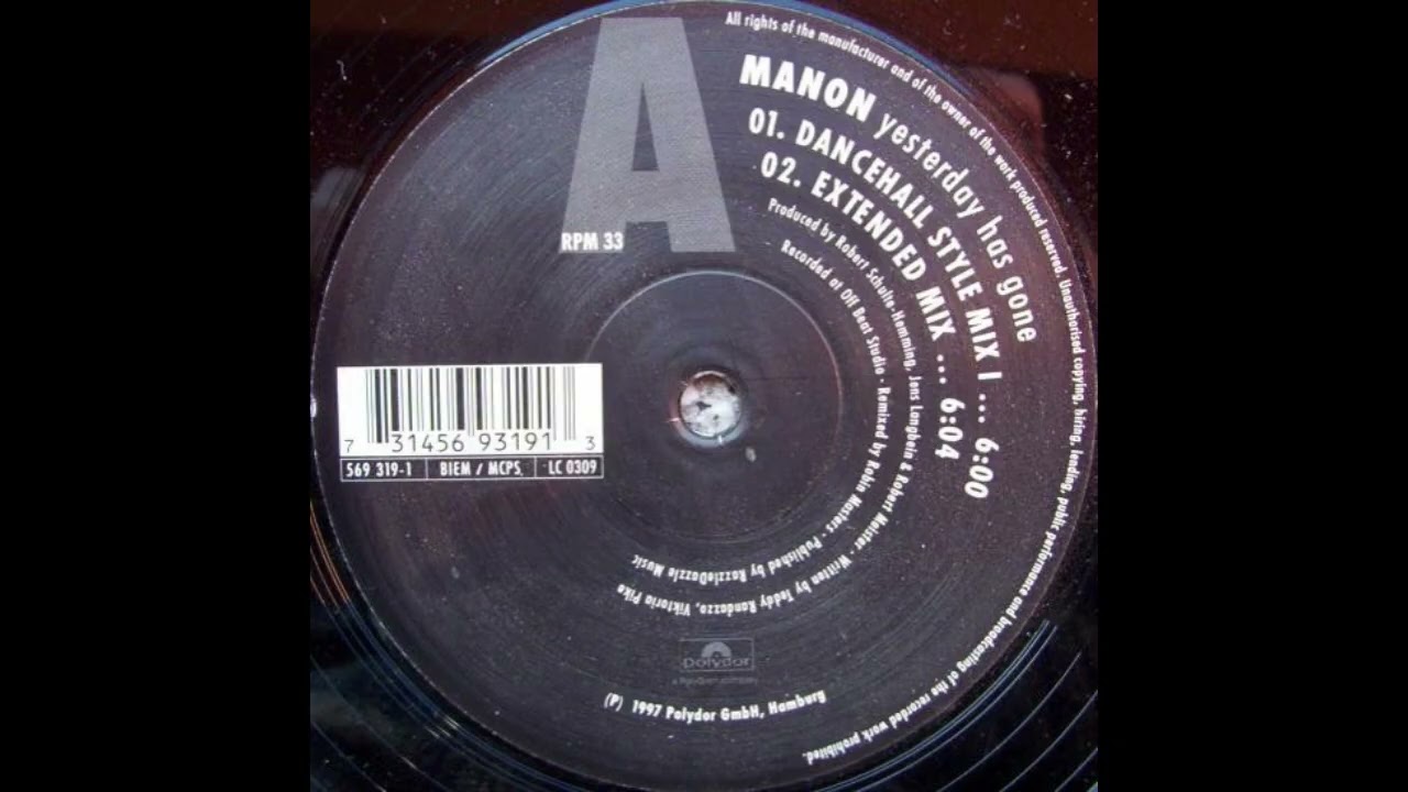 Manon - Yesterday Has Gone (Dancehall Style Mix 1)