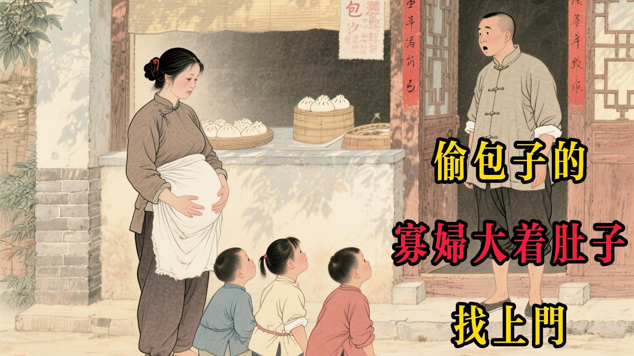 男子深夜好心放走偷包子寡婦，次日她竟挺著大肚子，讓三個娃喊爹！哪知惡霸还上門強搶，結局極度舒適！民間故事, 睡前故事, 寡婦, 報恩, 善有善報, 惡有惡報, 說書#民間故事 #因果報應 #睡前故事