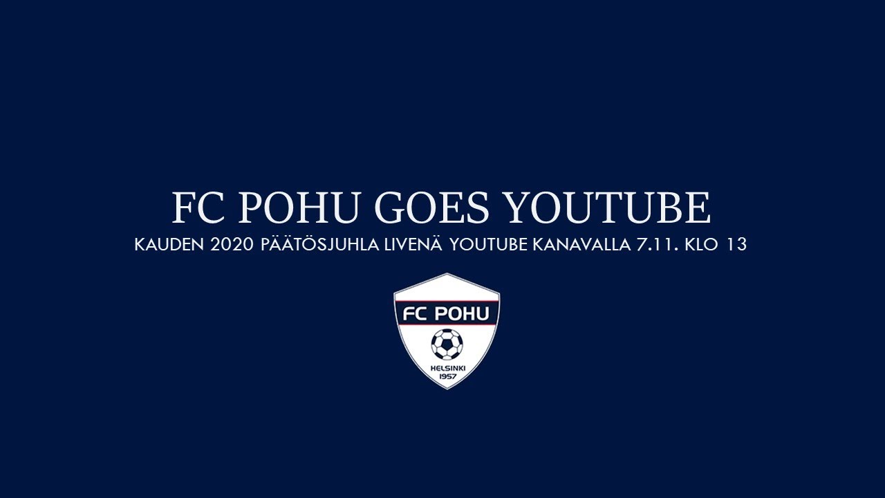 FC POHU kauden p&auml;&auml;tt&auml;j&auml;iset 7.11.2020