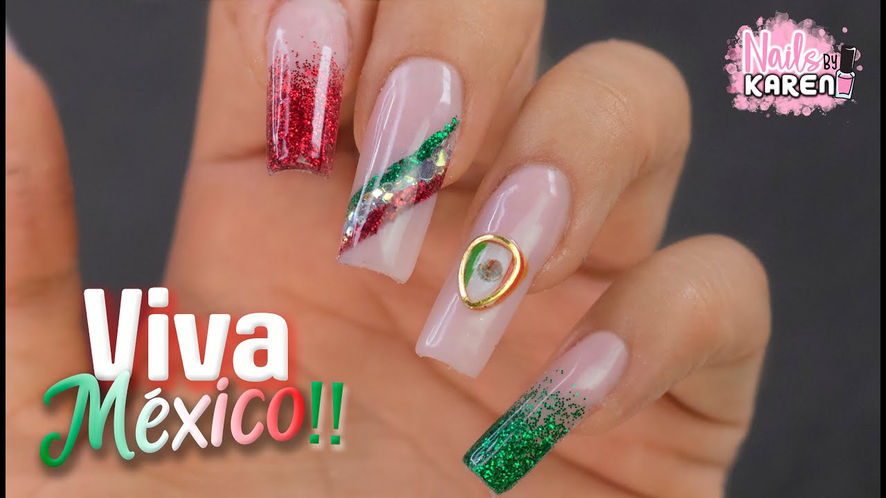 UÑAS MEXICANAS con ACRILICOS | Viva México!! 🇲🇽