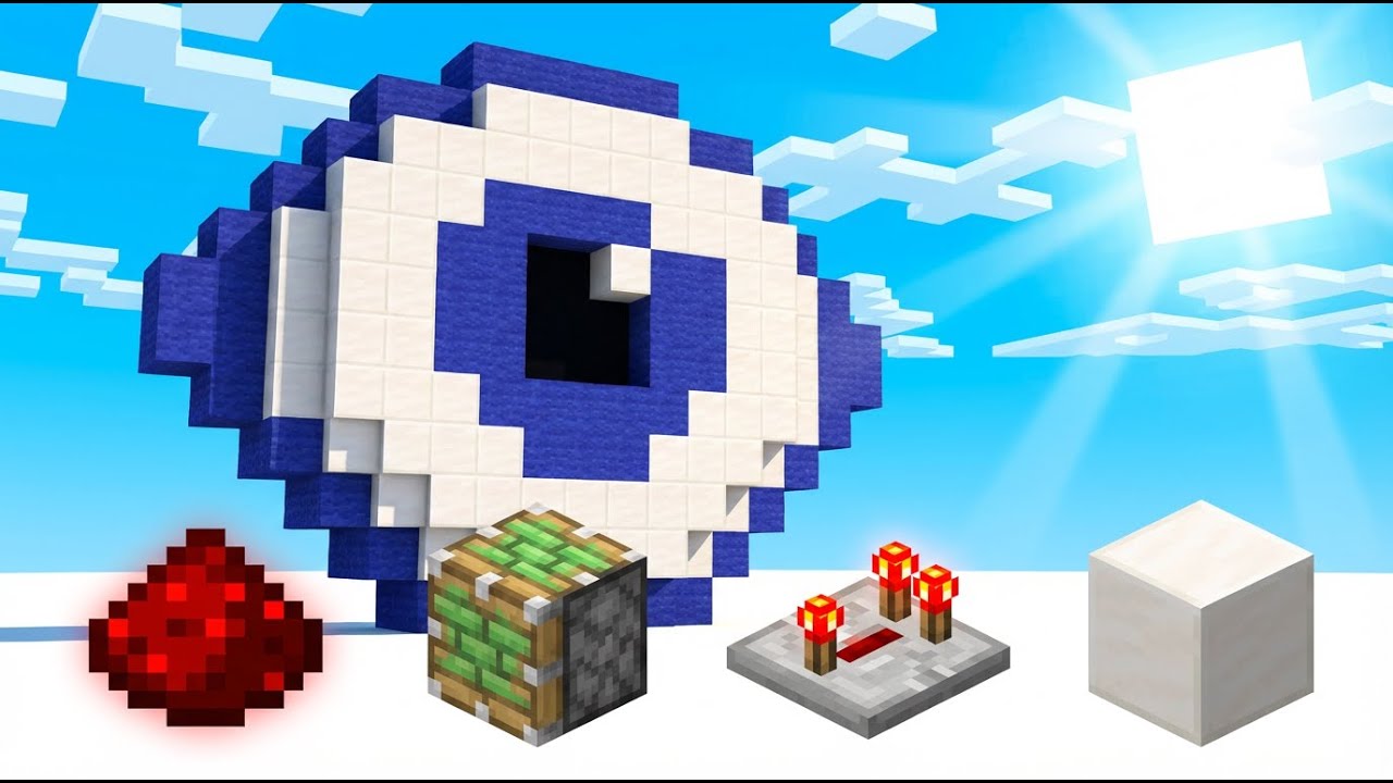 How to build a working eye in minecraft! (block for block java edition)