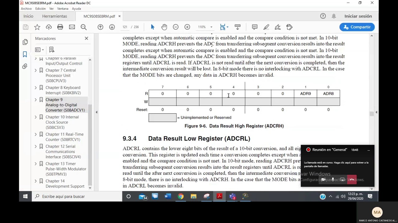 Modulo ADC utilizando Interrupciones en lenguaje ensamblador (MC9S08SE8)