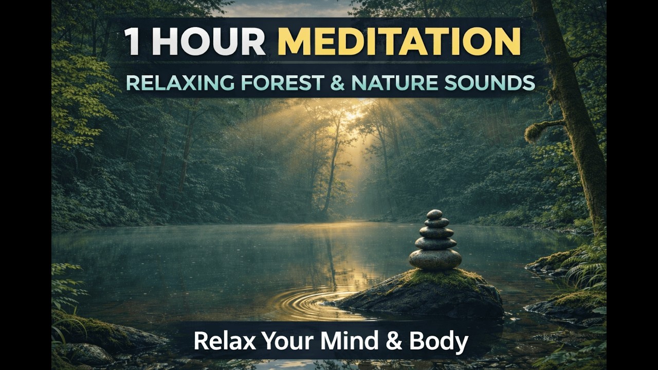 Calm Mind Meditation – 1 Hour Forest & Water Ambience
