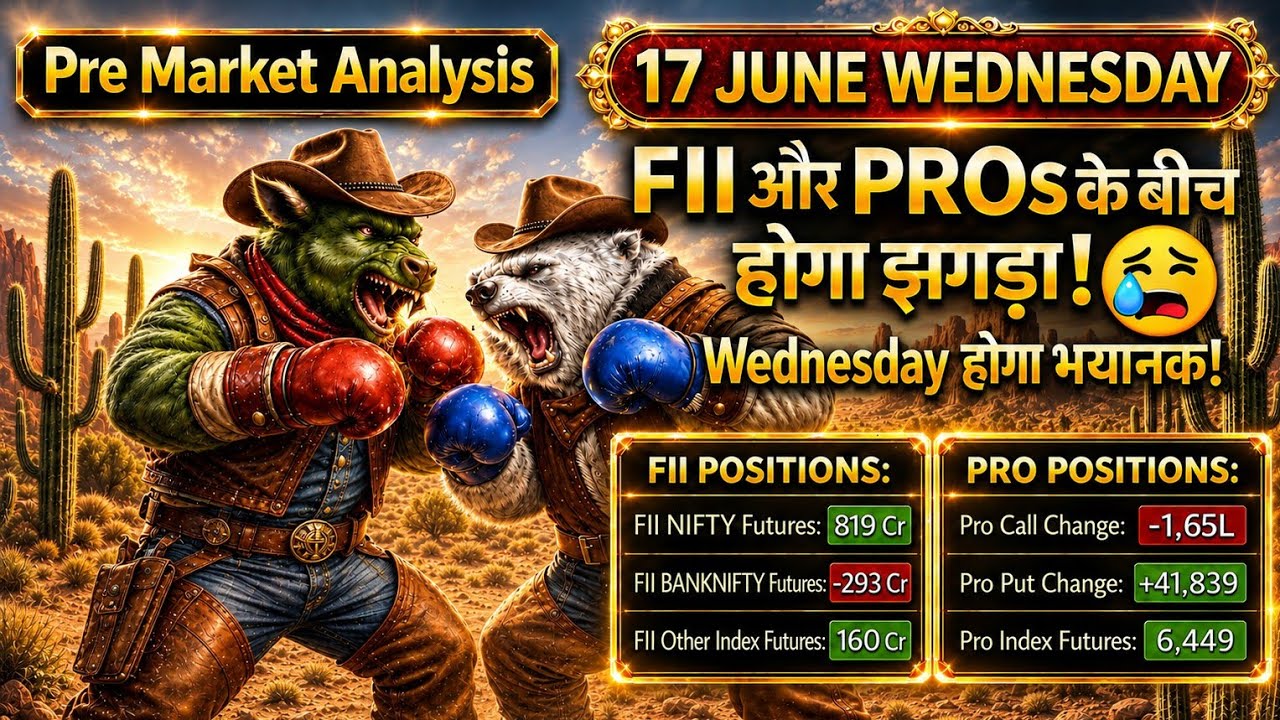Pre Market Analysis & Report | Nifty, Bank Nifty, Sensex Analysis | FII DII & F&O Data | 17 June