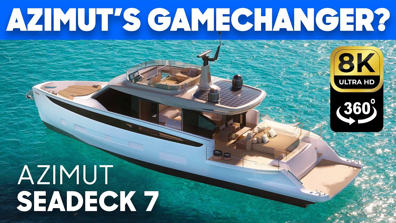 Обзор и экскурсия на яхте Azimut Seadeck 7 на 360°