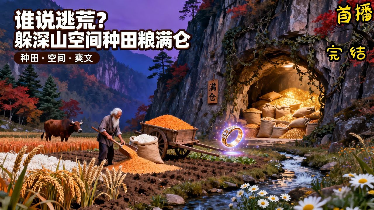 《谁说逃荒？躲深山空间种田粮满仓》天灾+不逃荒+深山种田+空间+无CP+后期征战，躲进了深山老林里。 盖个房子、开个荒田、挖挖野菜、闲暇时再弄几个陷阱打打猎。#有声漫画#种田#穿越#爽文#逃荒