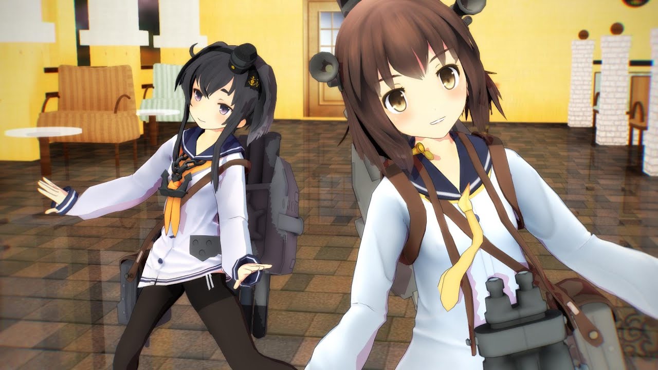 【MMD艦これ】 ひよたまカフェ 【時津風、雪風】