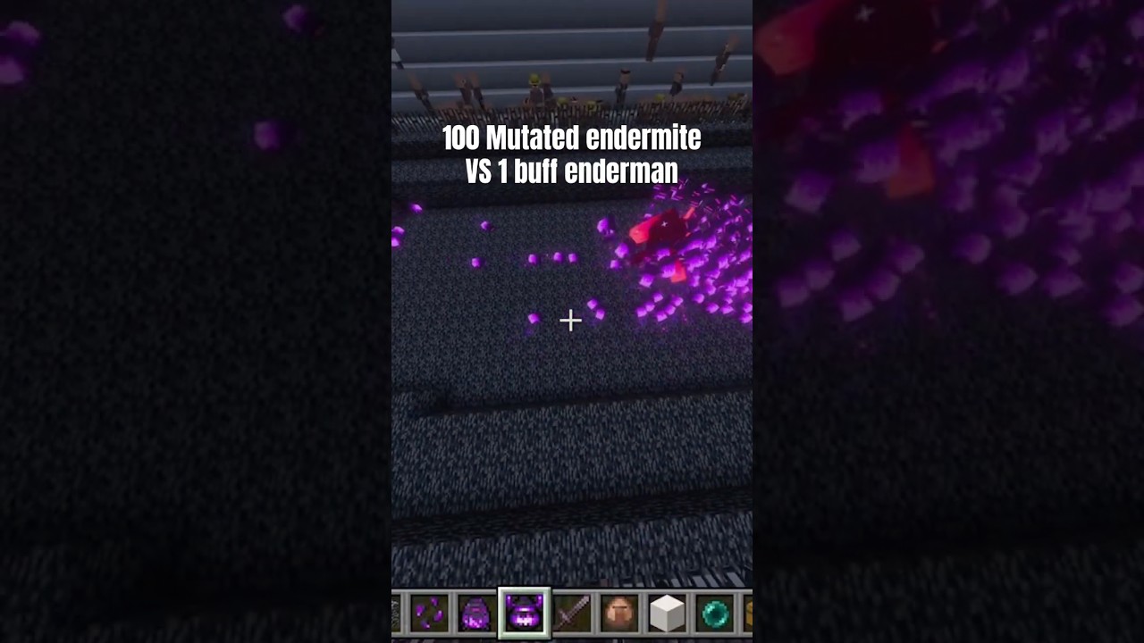 1 buff enderman Vs 100 endermite 
