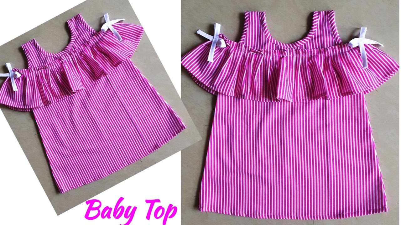 Cold shoulder Baby top cutting And stitching