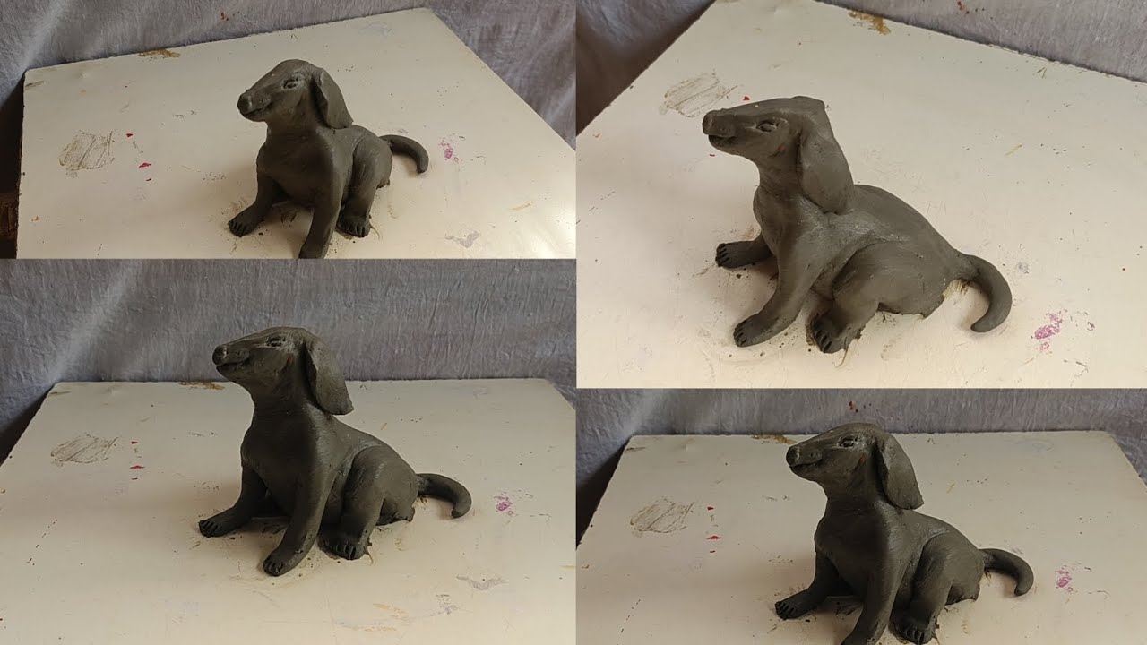Small clay dog 🐕 making||easy clay cast ideas||#art #diy #carft #viralvideo #trending #subascribers 