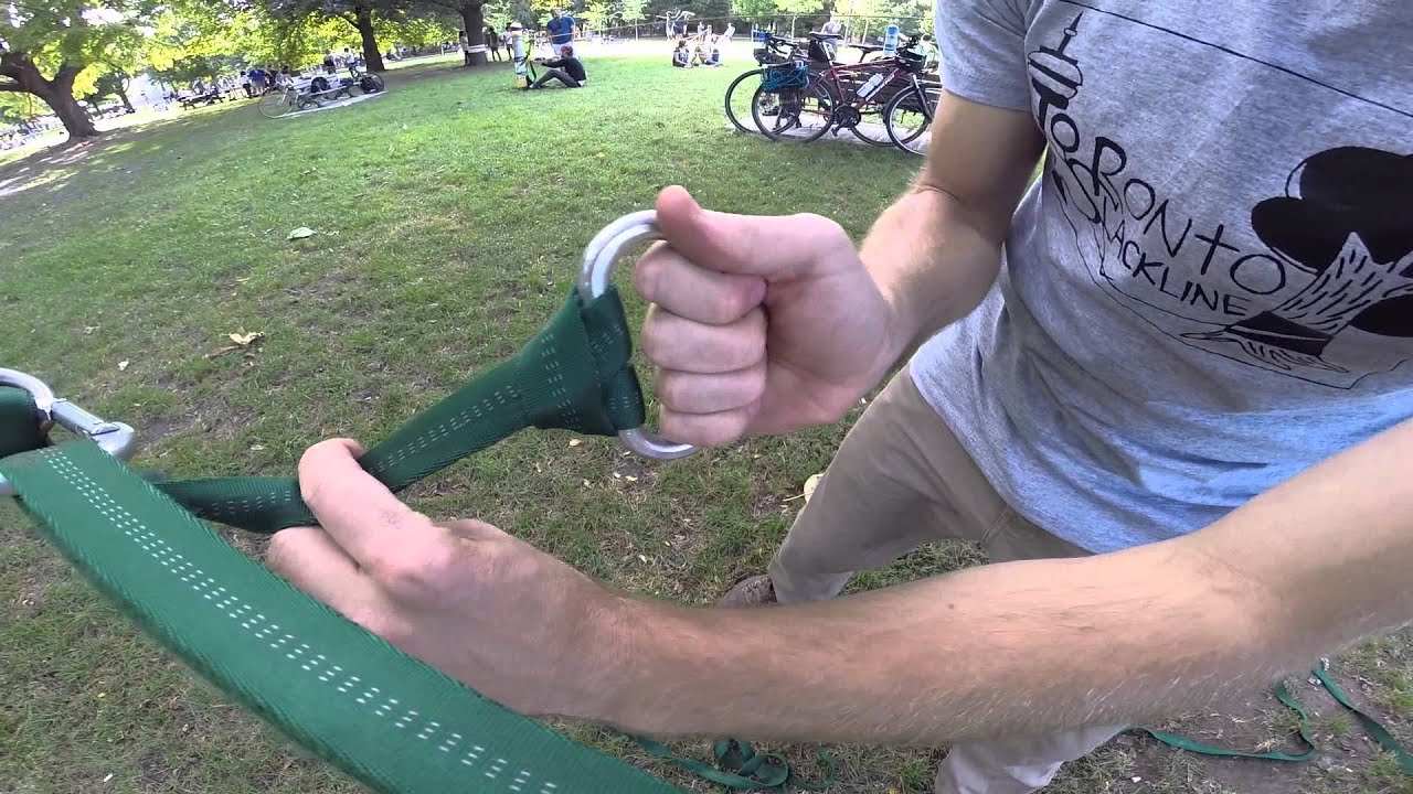 Primitive Slackline Setup