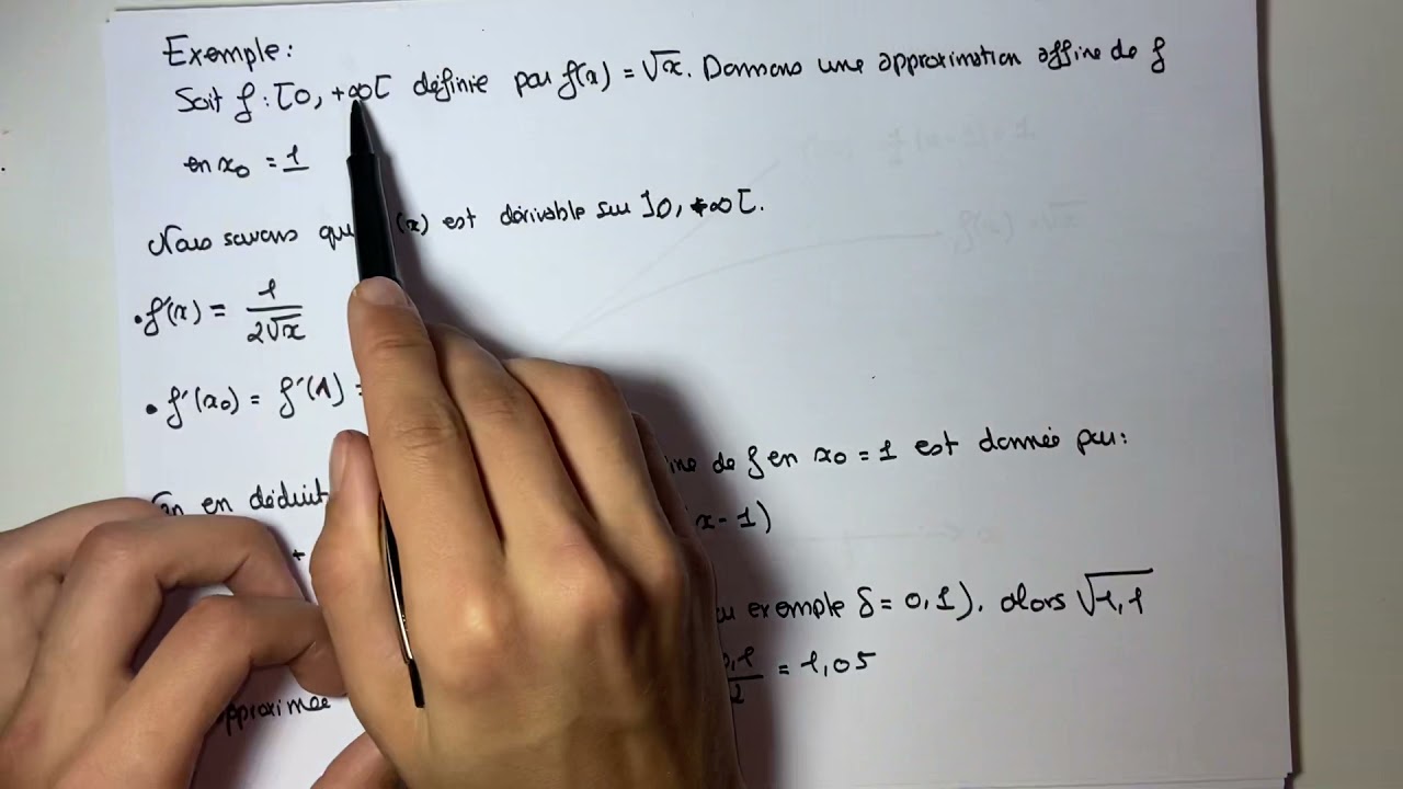 Comment trouver l’approximation affine d’une fonction ? mathématiques 1