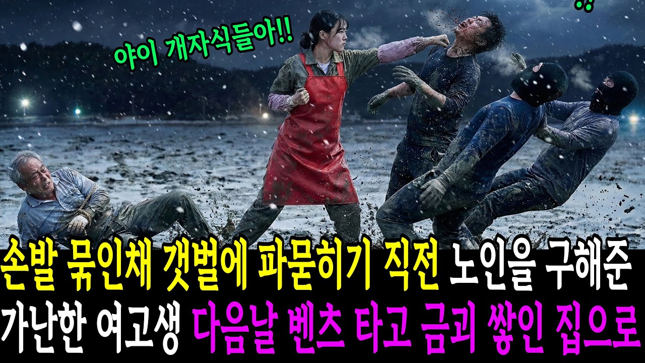야심한 밤 갯벌에 파묻히기 직전 노인을 구해준 가난한 여고생, 다음날 벤츠가 줄줄이 오며 금괴가 쌓인 집에 들어가게 되는데..ㅣ노후사연ㅣ인생사연ㅣ사연라디오ㅣ오디오북