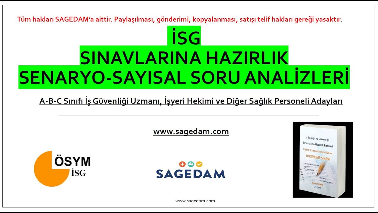 İSG Sınav Hazırlık-Senaryo ve Sayısal Soru Analizleri (2025 2026)