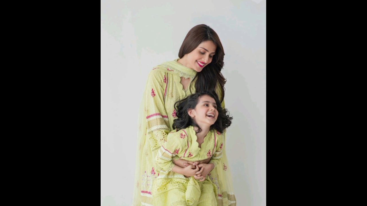 Pakistani actress with her daughters #viralvideo #shortvideo #ayezakhan #sarakhan #daughter