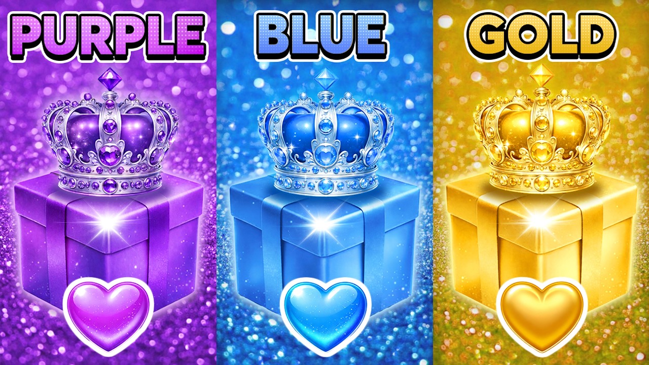 Choose Your Gift! Purple, Blue or Gold 🟣💙⭐ How Lucky Are You? 🎁 Quiz Kingdom