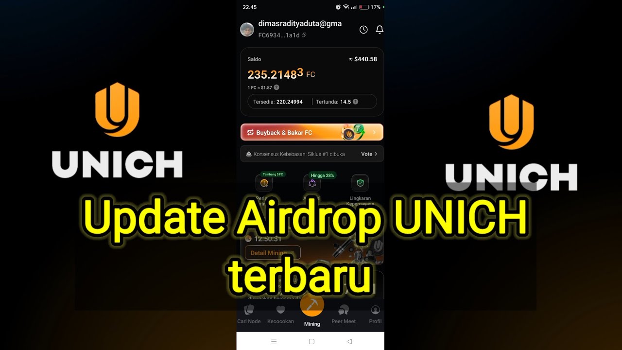 UPDATE AIRDROP UNICH TERBARU‼️
