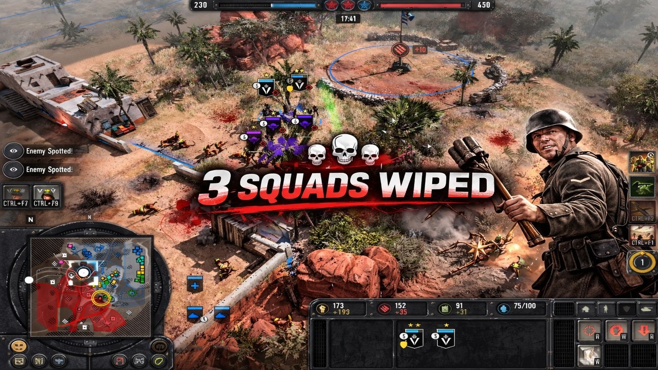 CoH3 - MVP Panzergrenadier Squad with 47 kills | 4 vs 4 | Oasis Depot
