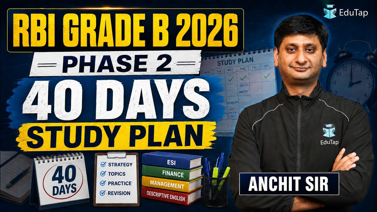 RBI Grade B Phase 2 Preparation Strategy 2026 | 40 Days Study Plan for RBI Grade B Officer Phase 2